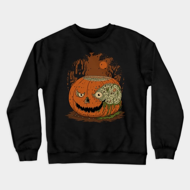 Rotting Pumpkin Crewneck Sweatshirt by pigboom